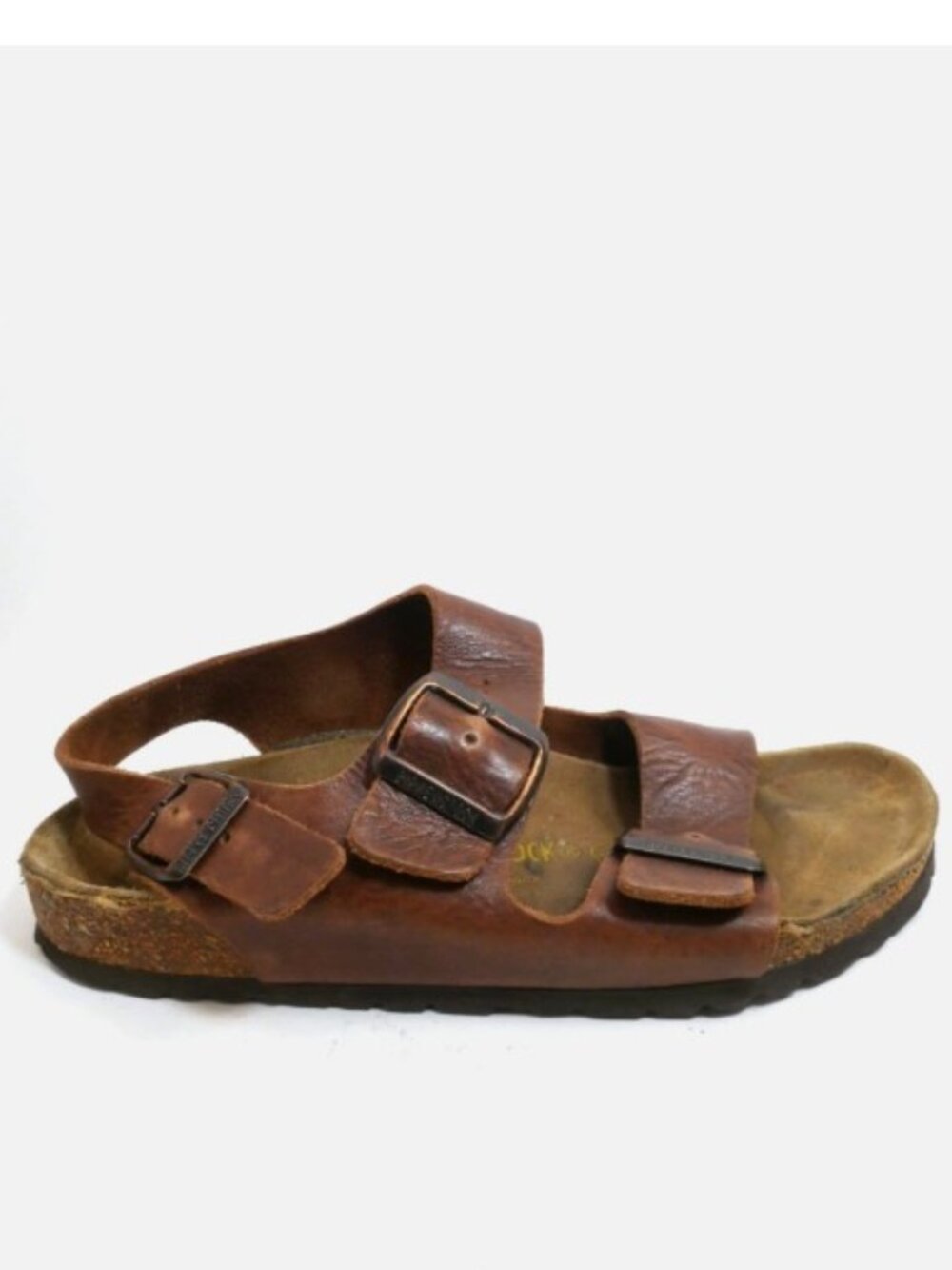 Birkenstock Milano Sz 38 Narrow US 7 - 7.5 Sandals Leather Brown Strappy Casual
